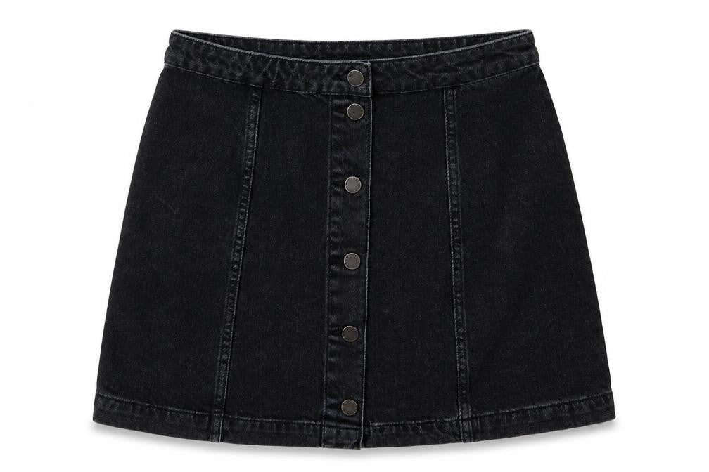 Topshop Womens Black  Denim A-Line Skirt Size 28 in