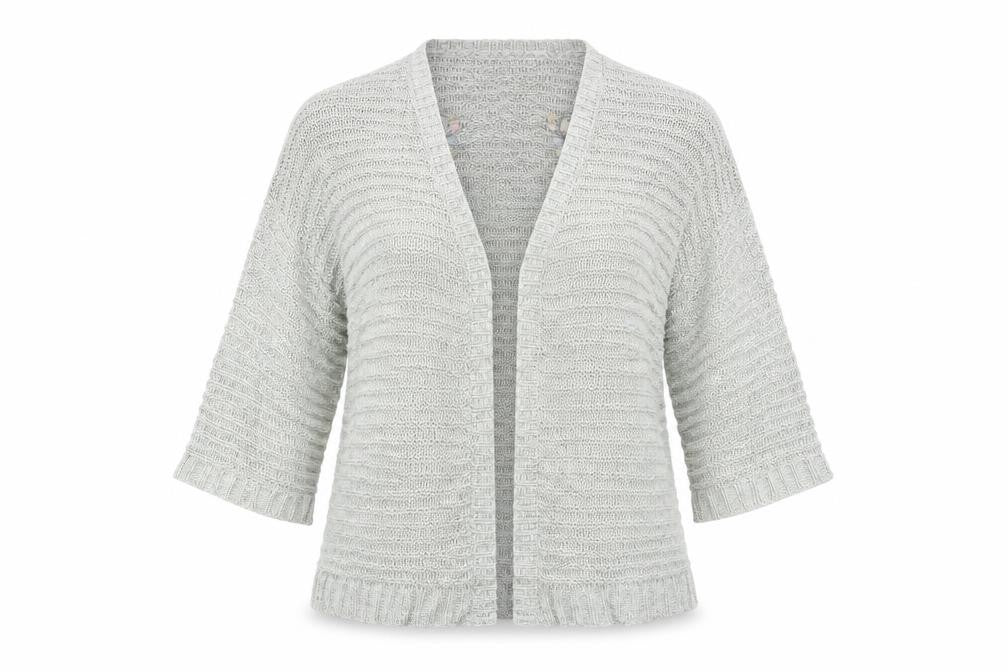 Front view of Primark women’s grey cardigan jumper, size M