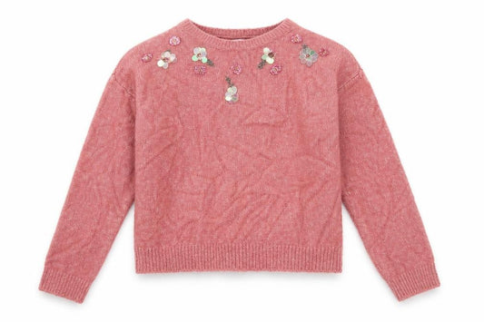 Front view of Marks & Spencer girls’ pink jumper, size 11-12, years