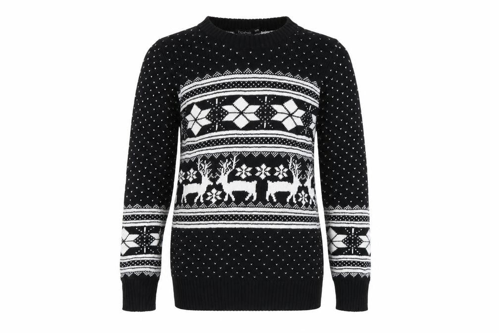 Front view of Boohoo women’s black jumper, size M