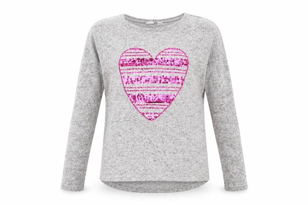 Front view of Gap girls’ grey jumper, size XL