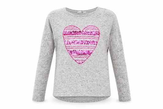Front view of Gap girls’ grey jumper, size XL