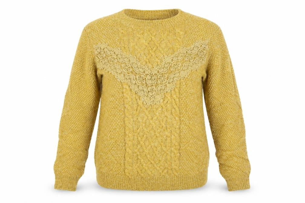 Falmer Mens Yellow  Knit Pullover Jumper Size M