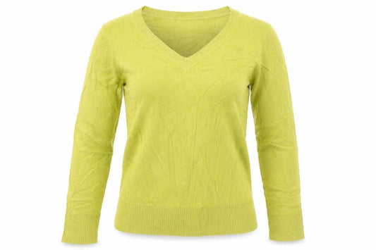 Front view of Atmosphere women’s green jumper, size UK 12