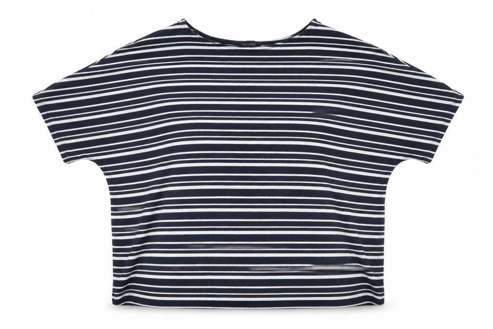Front view of Atmosphere women’s black striped jumper, size UK 16