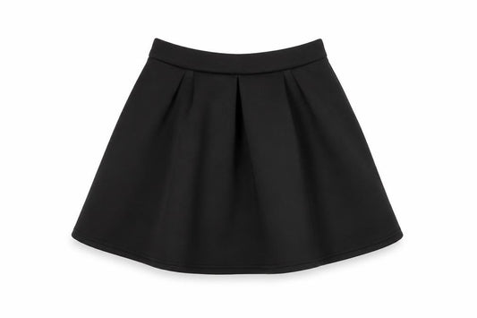 Front view of SHEIN women’s black trumpet skirt, size XS