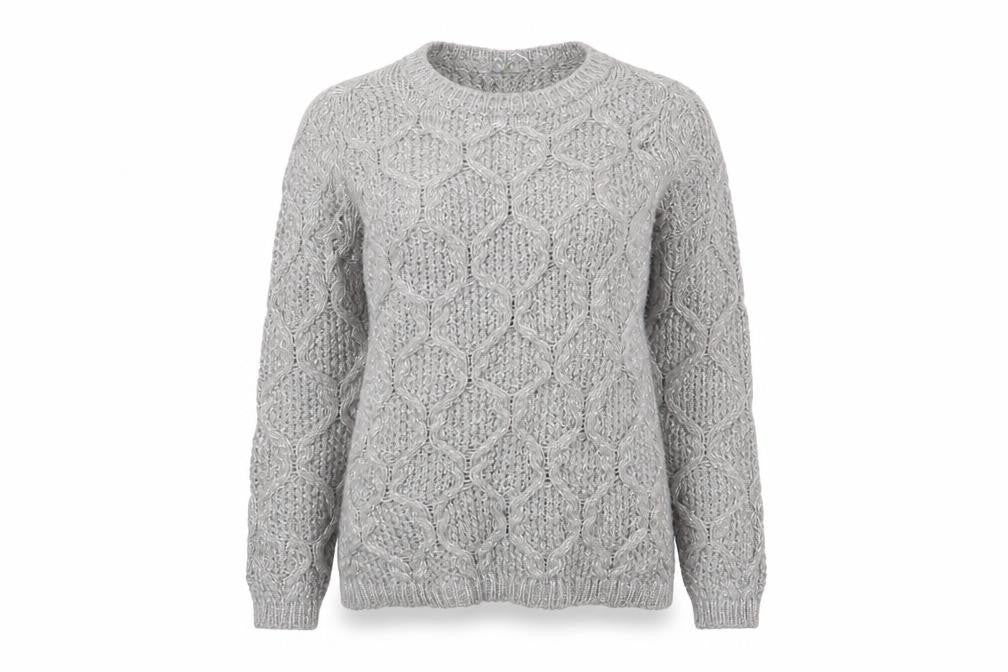 Front view of Marks & Spencer women’s grey jumper, size UK 10