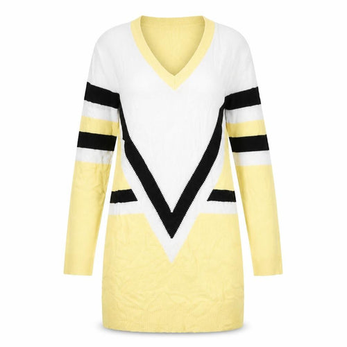 StayHere Womens Yellow Striped  Jumper Dress  Size M