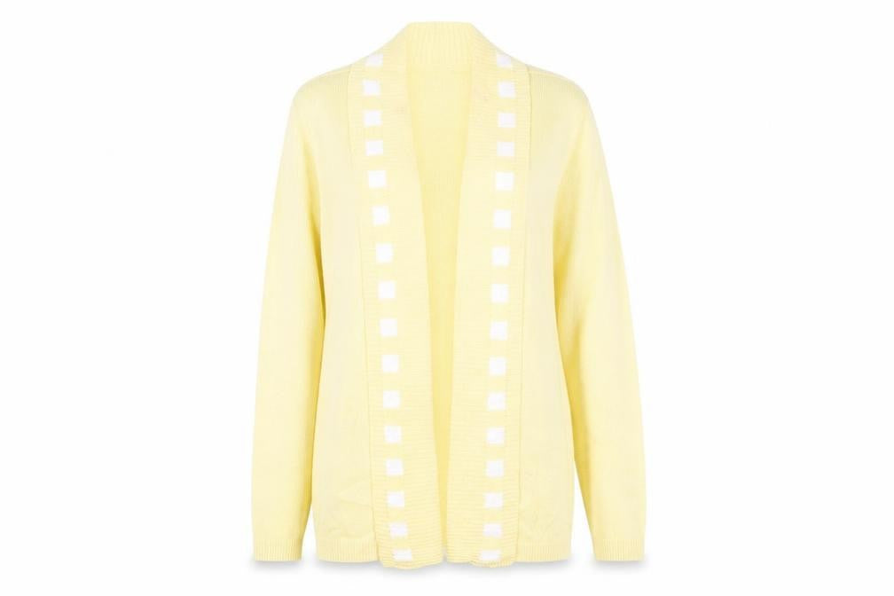 Impressions Womens Yellow  Knit Cardigan Jumper Size M