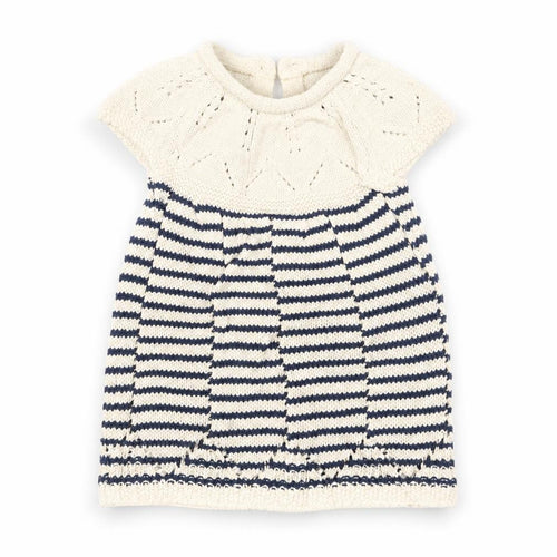 NEXT Girls White Striped Knit A-Line  Size 9-12 Months
