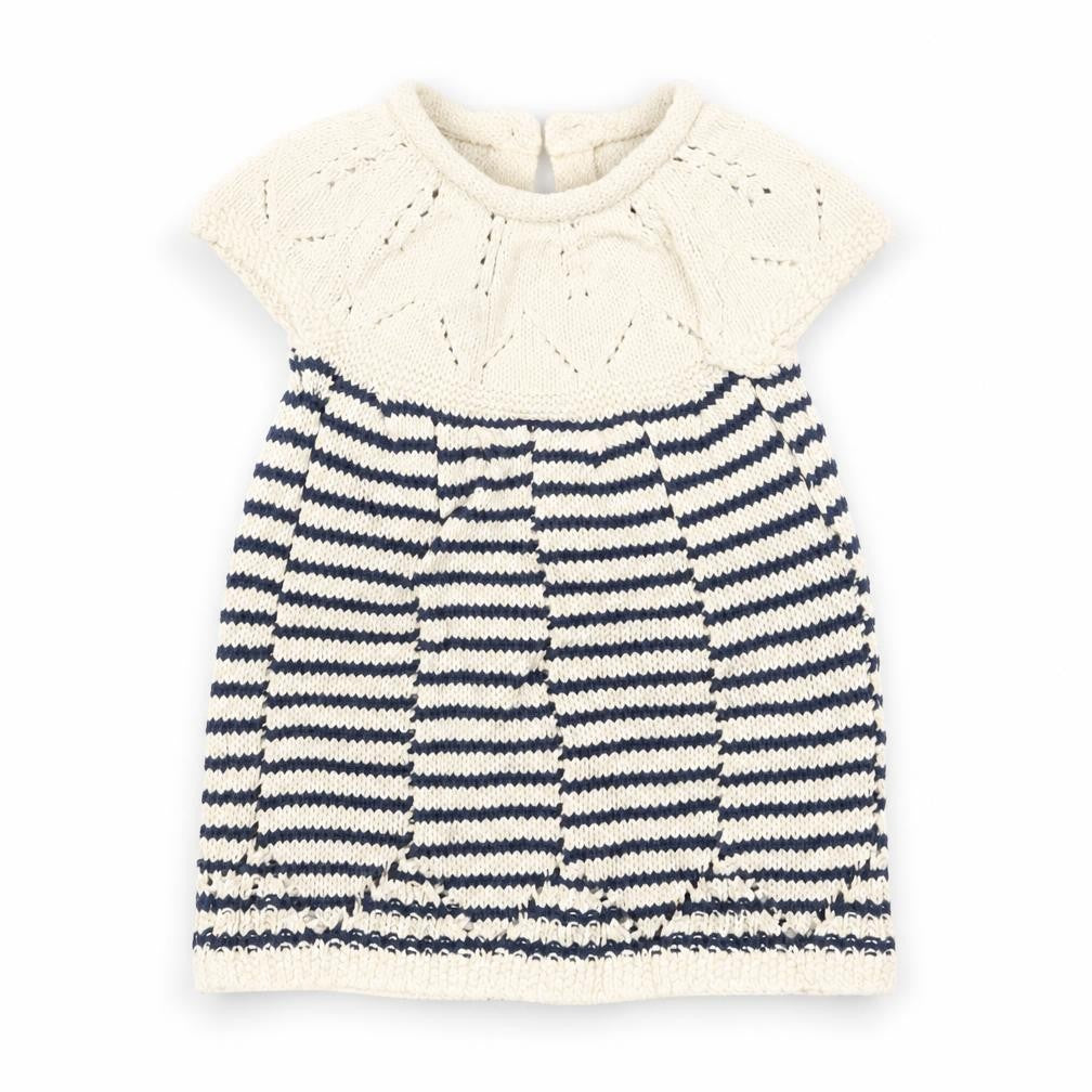 NEXT Girls White Striped Knit A-Line  Size 9-12 Months