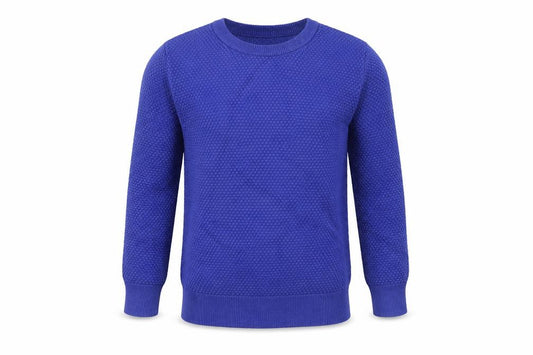 Front view of Urban boys’ boys blue knit jumper, size 8, years