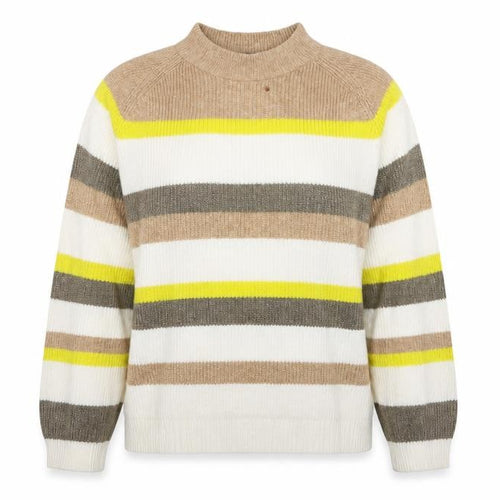 Marks and Spencer Womens White Striped Knit Pullover Jumper Size XL