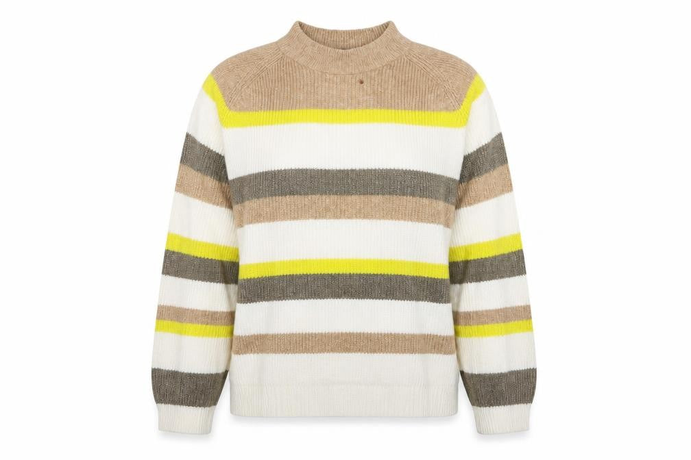 Marks and Spencer Womens White Striped Knit Pullover Jumper Size XL