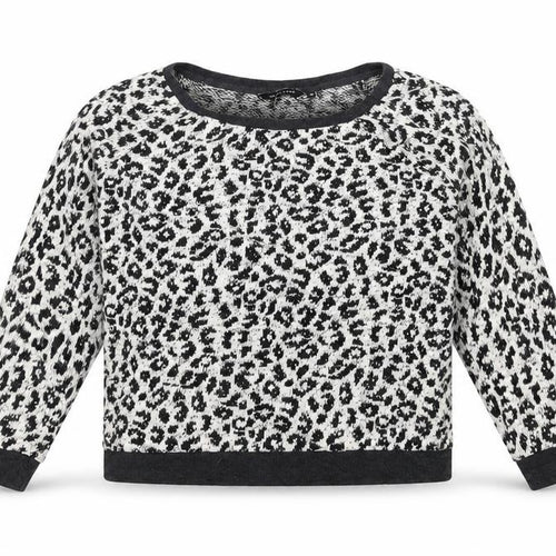 New Look Womens Black Animal Print Knit Pullover Jumper Size 10
