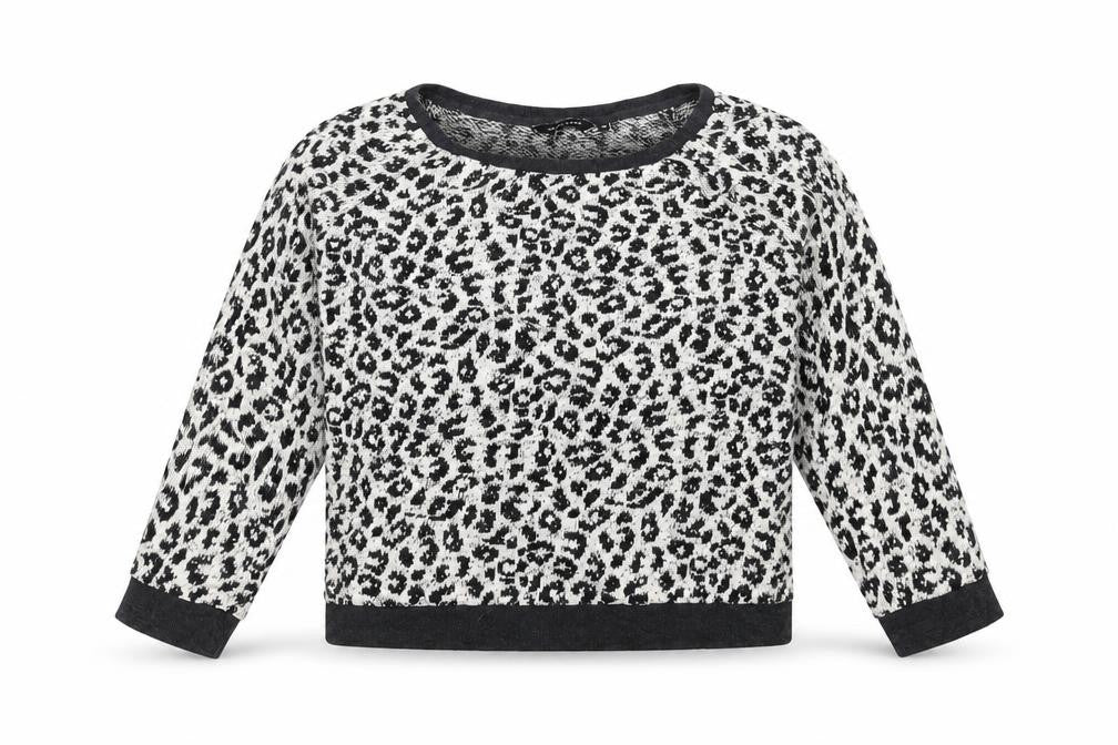 New Look Womens Black Animal Print Knit Pullover Jumper Size 10