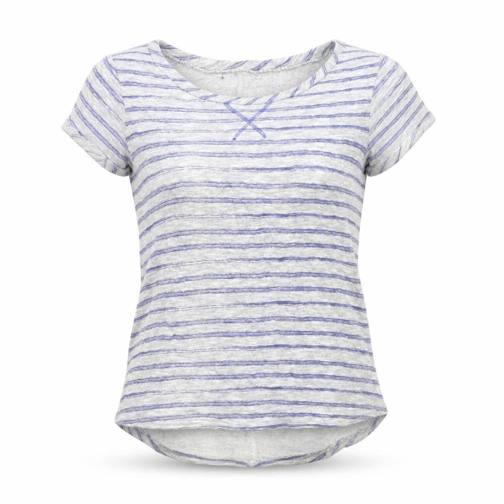 Front view of Blooming Marvellous women’s grey striped basic t-shirt, size UK 10