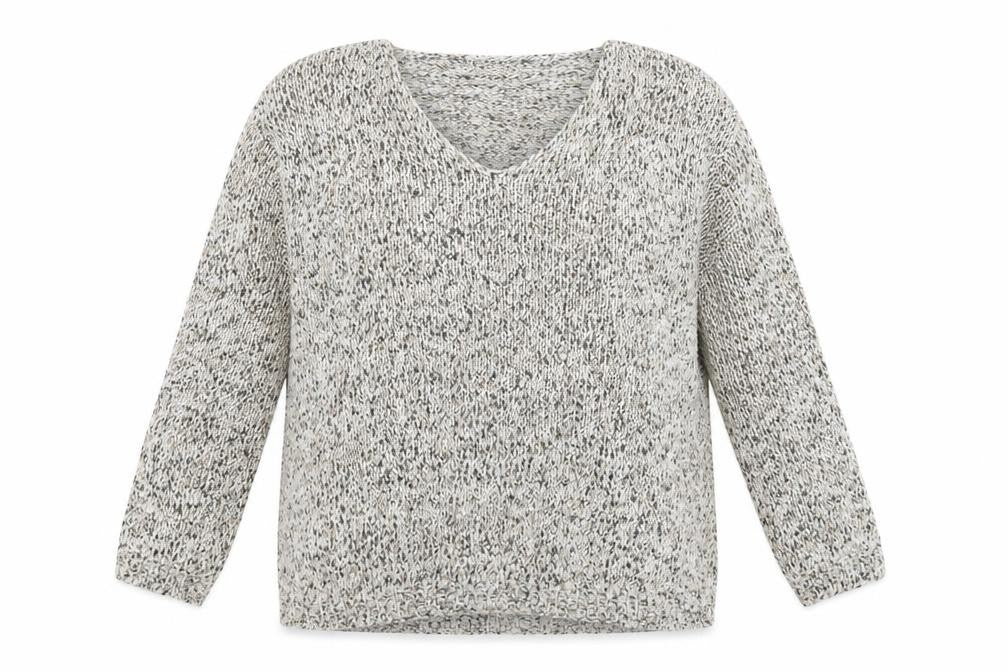 Front view of H&M women’s beige knit jumper, size M