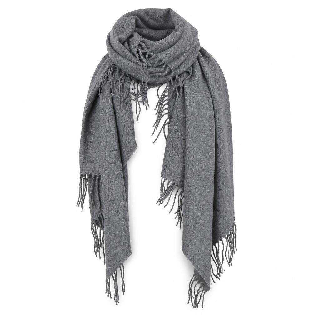 Front view of Preworn women’s grey shawl/wrap
