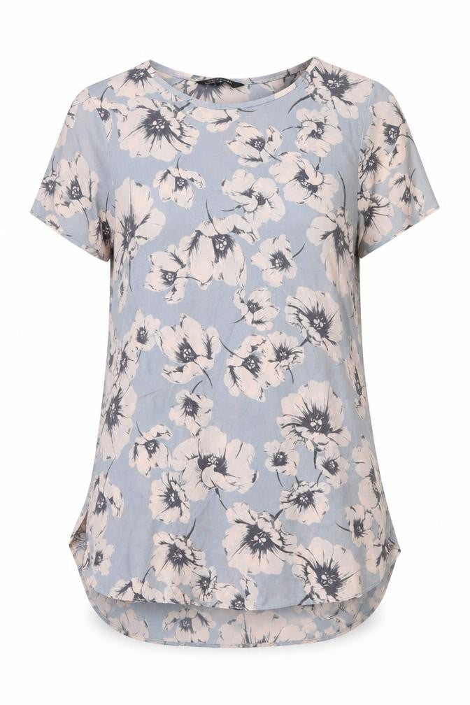 New Look Womens Grey Floral  Basic Blouse Size 6