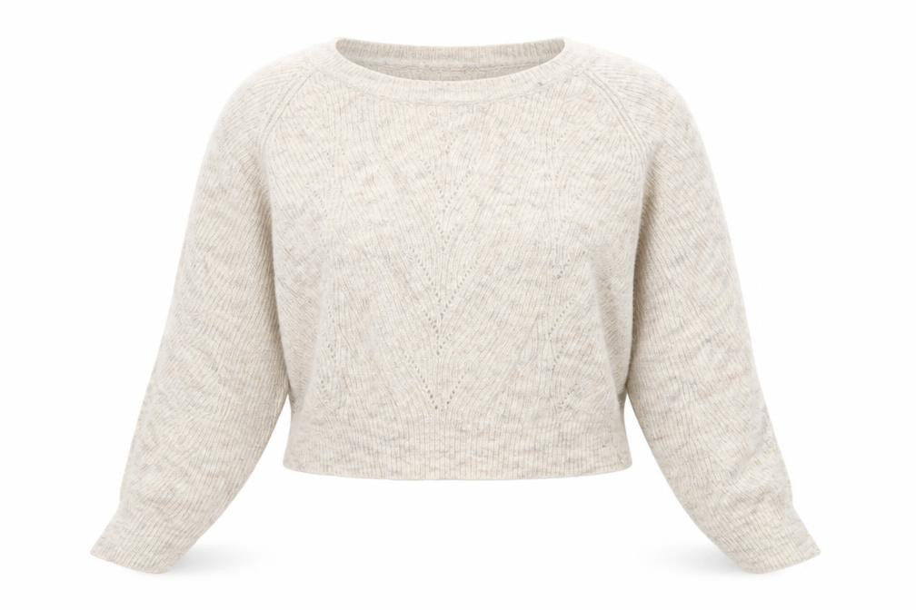 Front view of Kaisley women’s beige knit jumper, size S