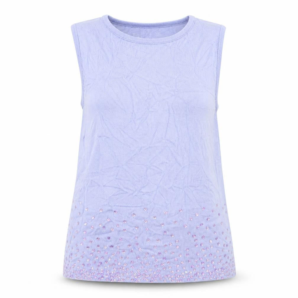 Front view of Premier Collection women’s purple jumper, size UK 18, - sequins