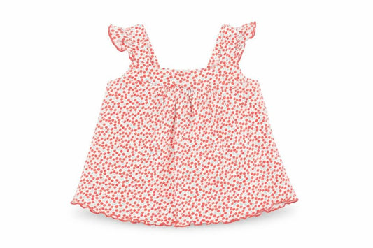 Front view of Nexed girls’ pink solid cami pyjama top, size 2-3, years - cherry pattern