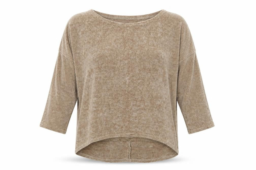 Front view of QED London women’s brown jumper, size M