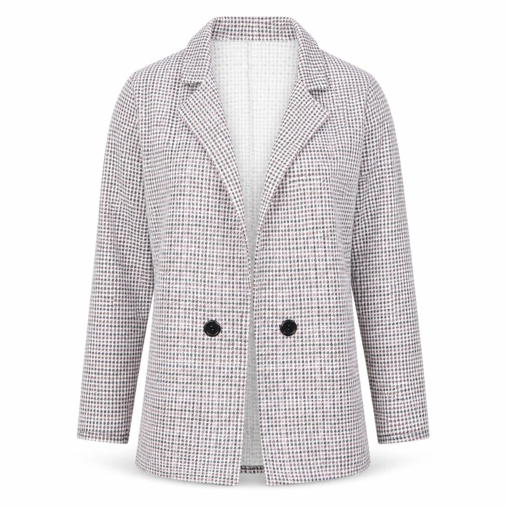 Front view of PRETTYLITTLETHING Pretty Little Thig women’s red houndstooth jacket, size UK 8