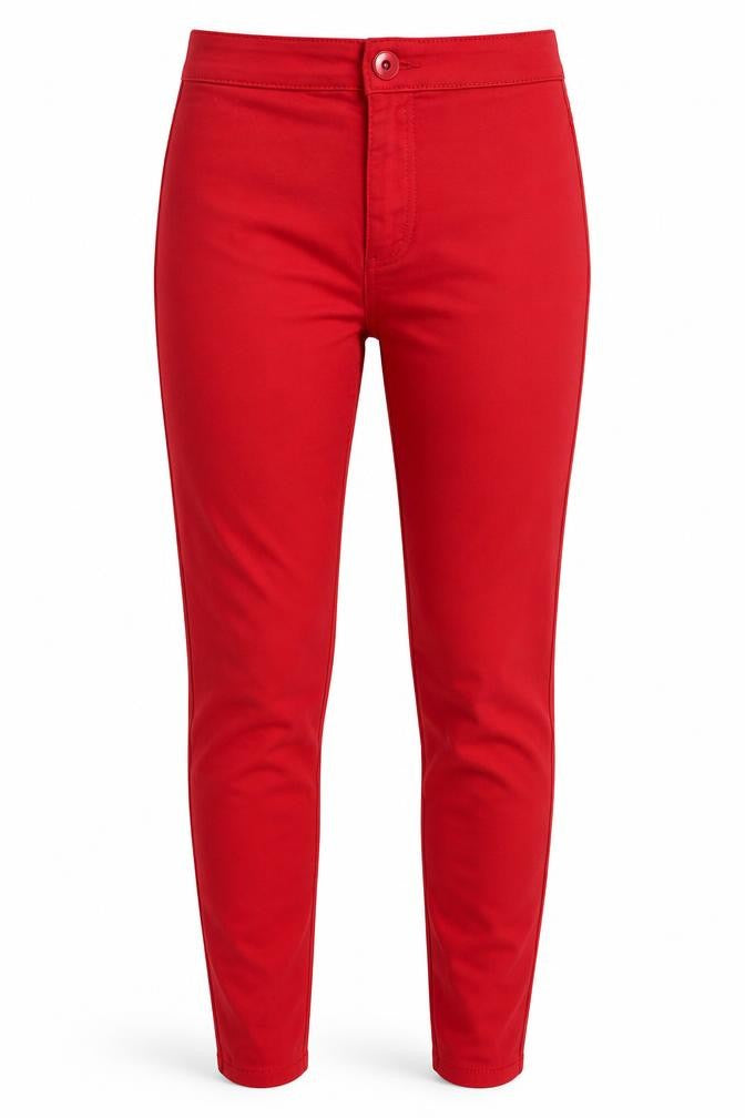 Denim & Co  Womens Red Houndstooth  Skinny Jeans Size 10 L29 in