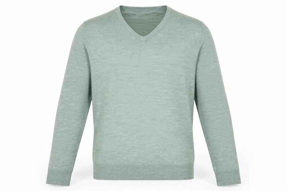 Front view of jhon lewis men’s green jumper, size XL