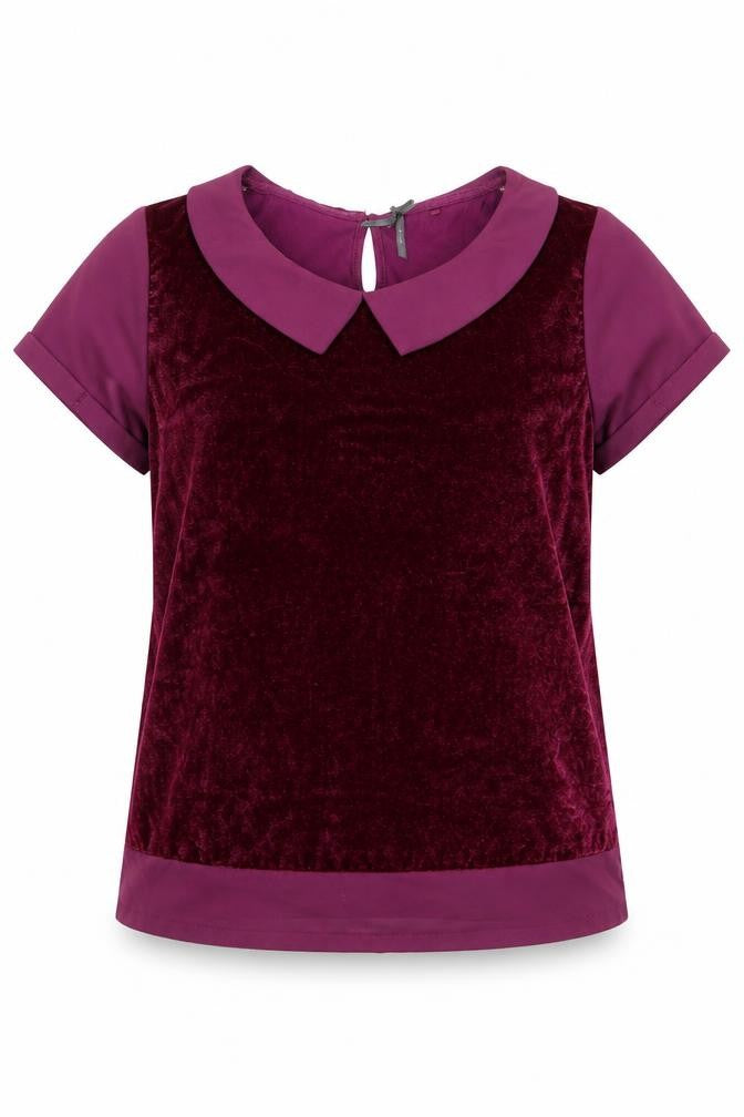 Next Girls Purple  Velour Basic Blouse Size 9 Years