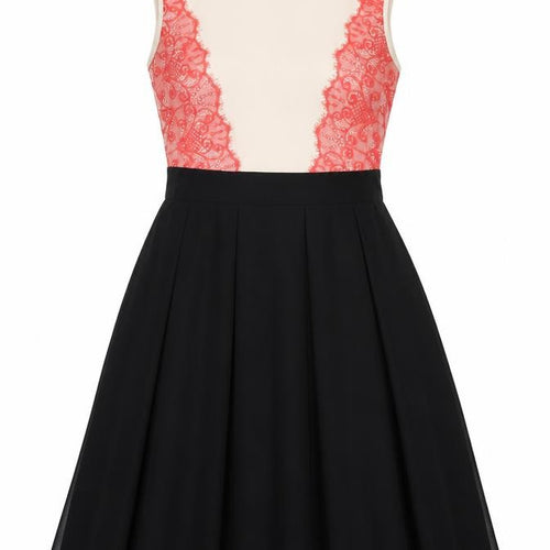 Little Mistress Womens Black Floral Chiffon A-Line  Size 10