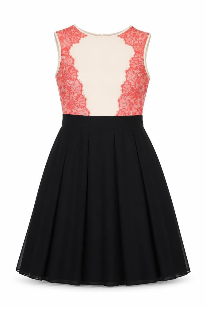 Little Mistress Womens Black Floral Chiffon A-Line  Size 10