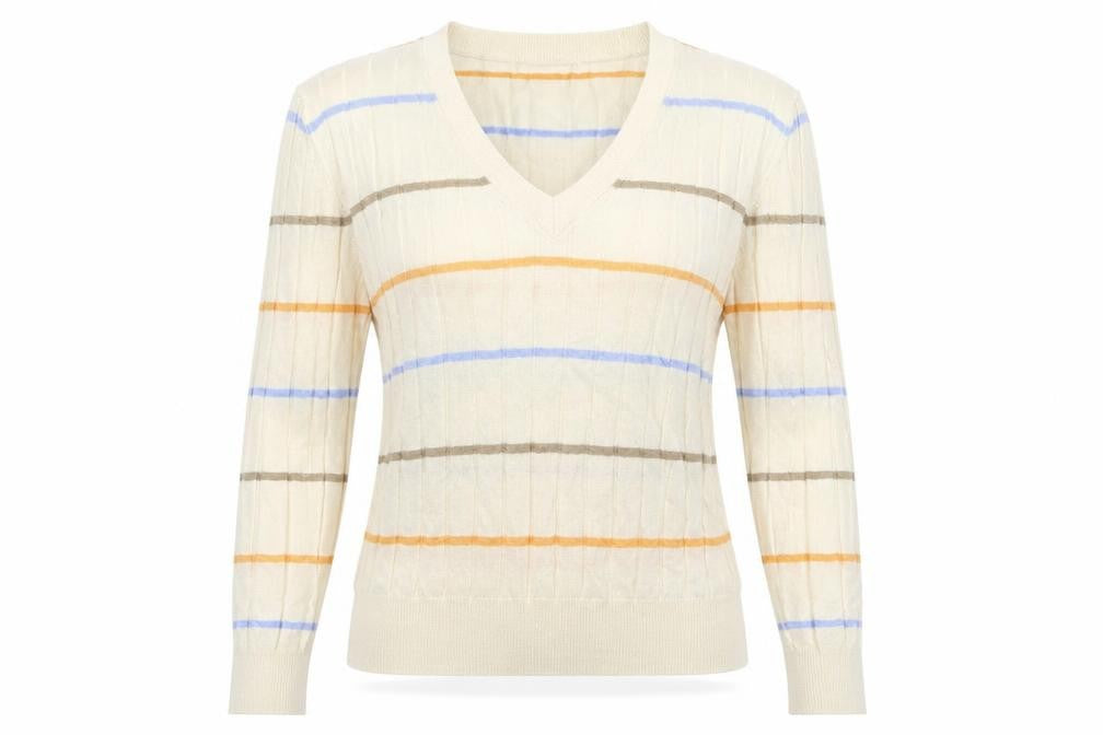 Front view of Marks & Spencer Collection women’s beige jumper, size S