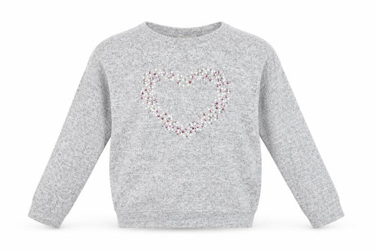 Front view of Sweet Millie girls’ grey jumper, size 7, years