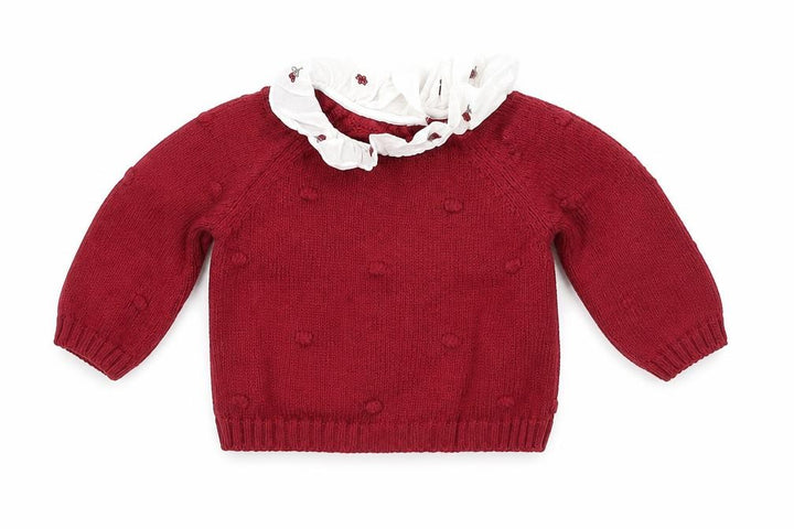 Nutmeg Girls Red Knit Pullover Jumper Size 0-3 Months