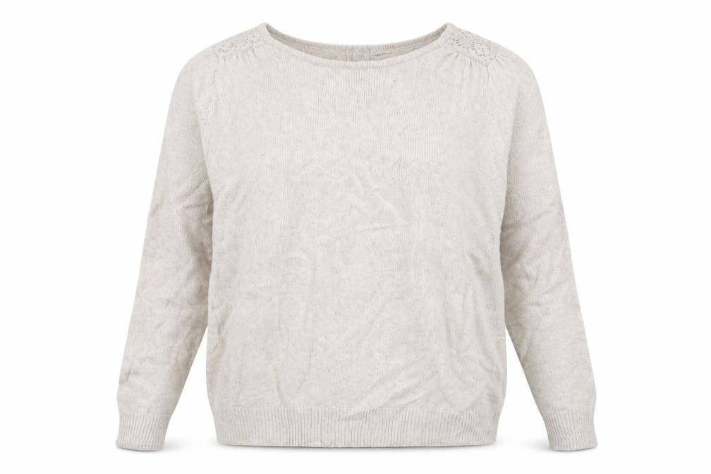 Marks and Spencer Womens Ivory  Knit Pullover Jumper Size 16  - Crochet detail