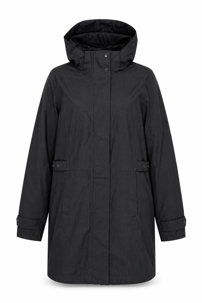 Front view of Kirklan women’s grey parka coat, size M