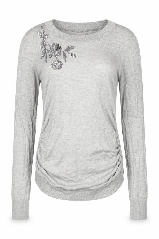 Front view of H&M women’s grey jumper, size S