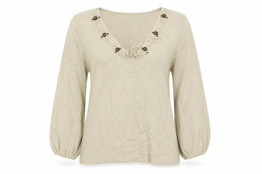 Front view of Principles women’s beige jumper, size UK 14