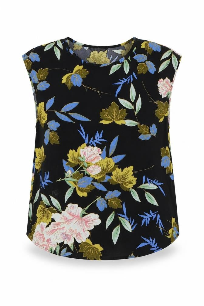 SHEIN Womens Black Floral  Basic Blouse Size XS