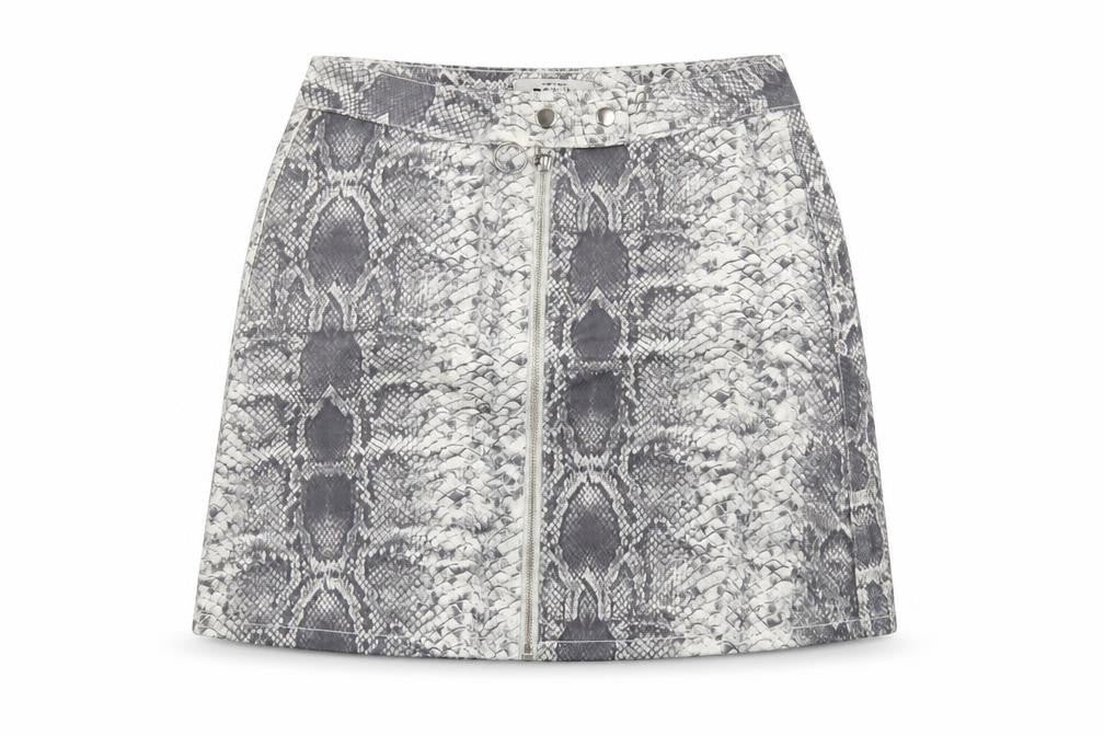 New Look Womens Grey Animal Print  Mini Skirt Size 10