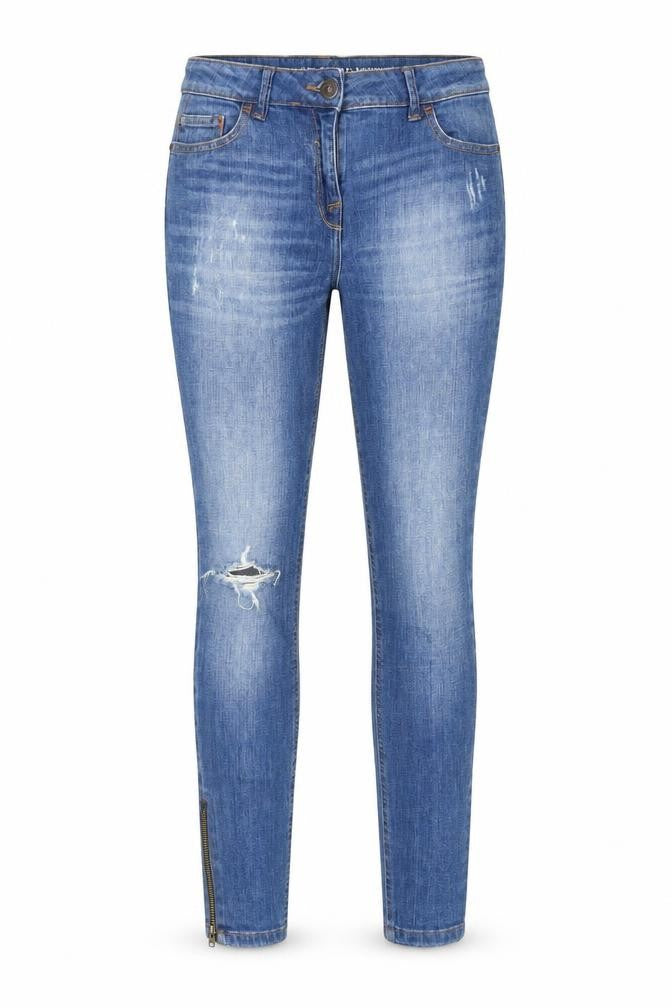 Front view of Next women’s blue skinny jeans, size UK 10, 25-inch leg