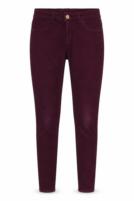 Front view of Oasis women’s purple jegging jeans, size UK 8, 29-inch leg - back pockets