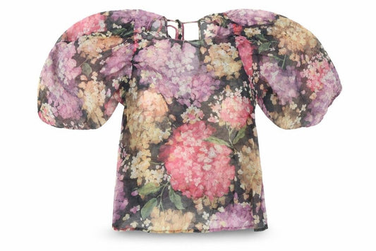 Front view of H&M women’s multicoloured floral basic blouse, size S