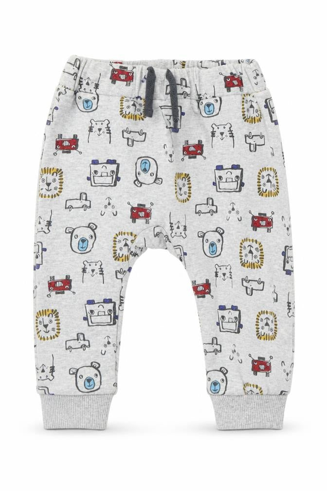 Nutmeg Boys Grey   Jogger Trousers Size 6-9 Months  - animals