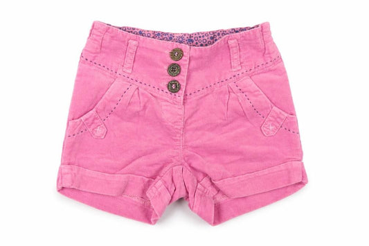 Front view of Next girls’ pink velvet cropped trousers, size 12-18, months