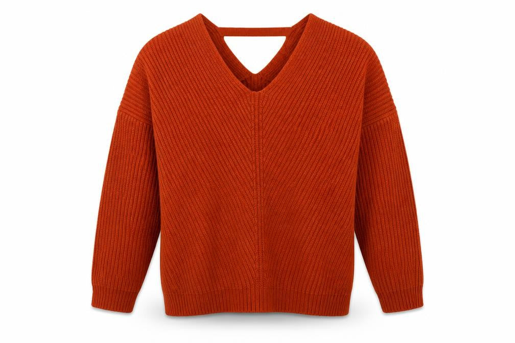 Front view of New Look women’s orange jumper, size M