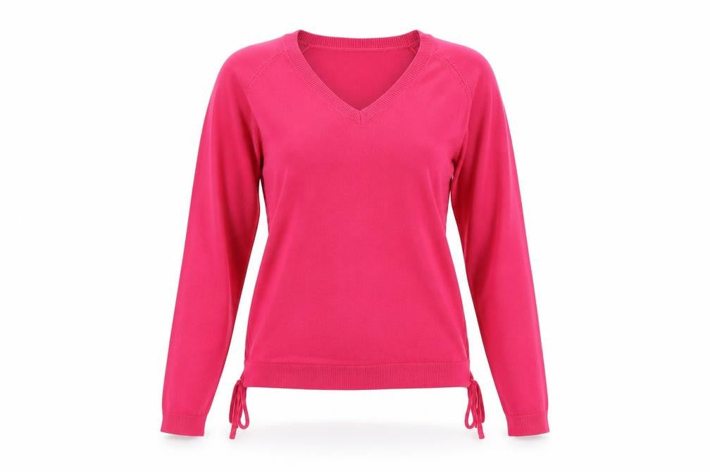 Front view of TU women’s pink jumper, size UK 10